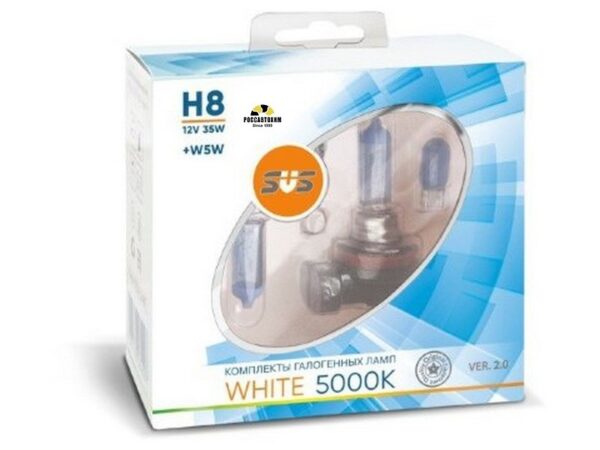 Автолампы 12V H8 35W  White 5000K (2шт+2шт W5W) Ver.2.0 SVS