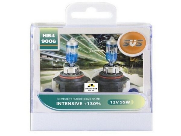 Автолампы 12V HB4/9006 55W Intensive+130% (2шт+2шт W5W) SVS
