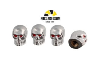Колпачок на вентиль, TORSO, череп, хром, набор 4 шт   9750313