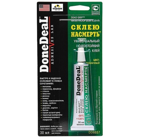 Клей водостойкий унив. "Склею насмерть" прозр.DD-6657, 30 мл