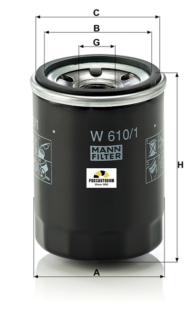 Фильтр масляный MANN W610/1