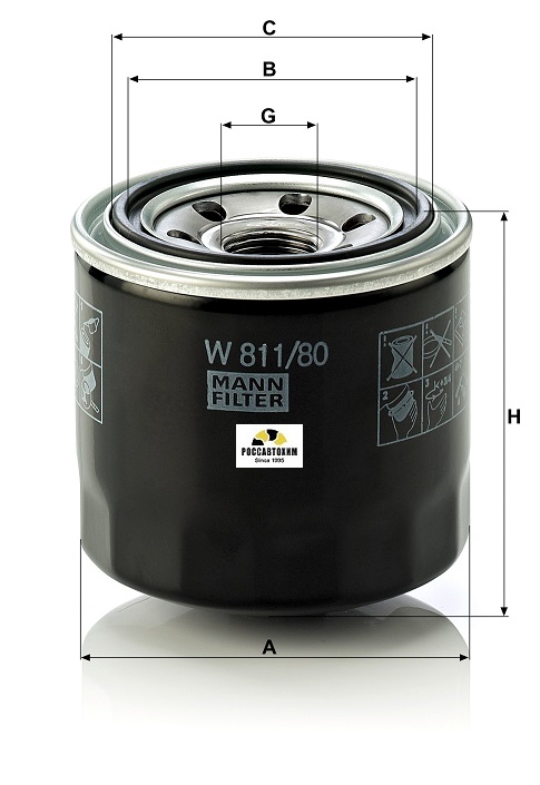 Фильтр масляный MANN W811/80