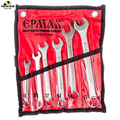 Набор ключей рожково-накидных 06пр. (усиленные) в сумке ЕРМАК /736-043/