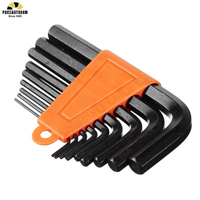 Набор ключей шестигранников 1,5-10мм,9шт.(011) ЕРМАК /657-011/