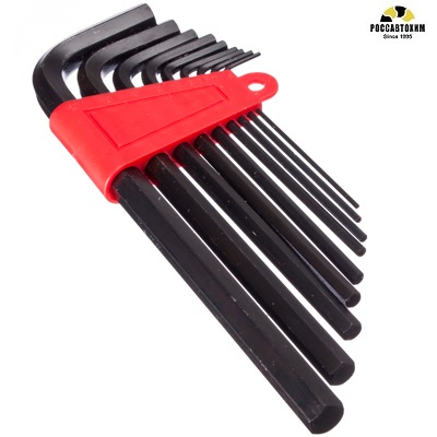 Набор ключей шестигранников 1,5-10мм, удл.9шт.(014) ЕРМАК /657-014/