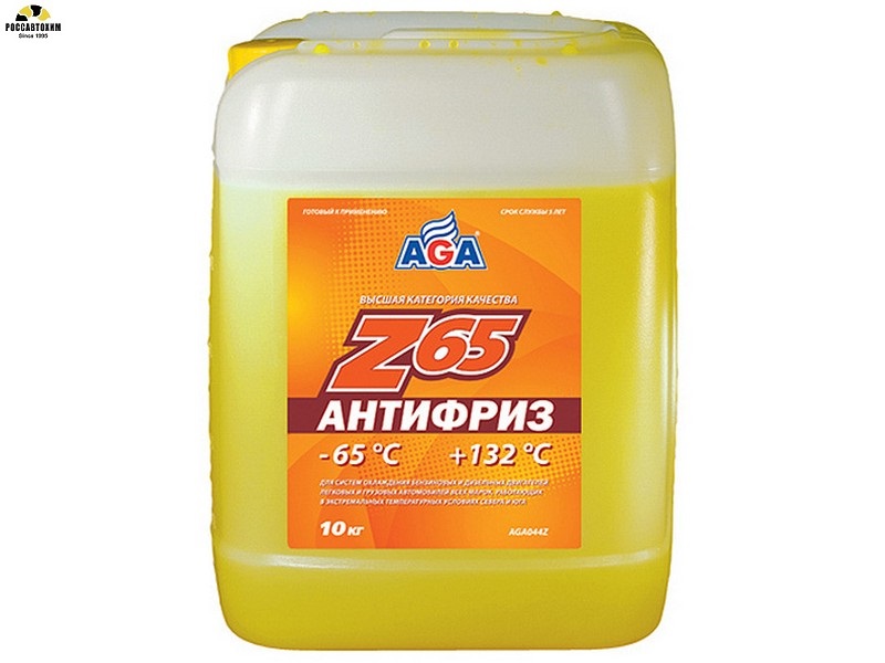 Антифриз готовый -65С 10л (желтый) AGA044Z