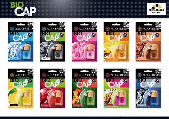 031 Ароматизатор AURA FRESH BIO CAP ( бутылочка ) в ассорт.