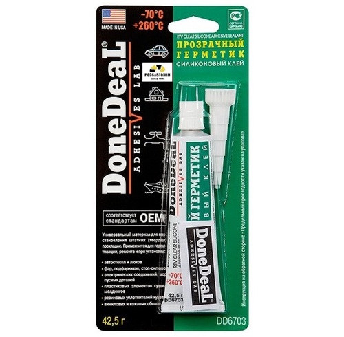 Прозрачный силиконовый клей-герметик DD-6703, 42,5г.