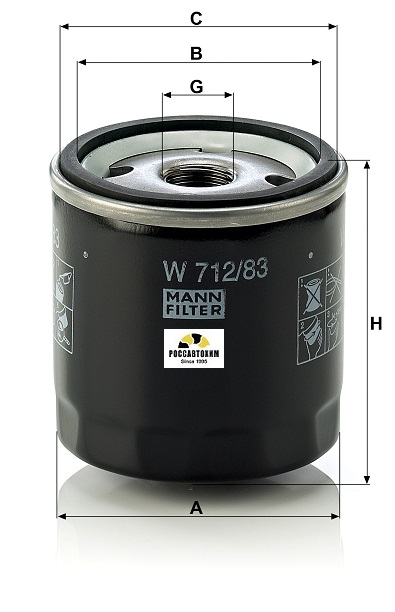 Фильтр масляный MANN W712/83