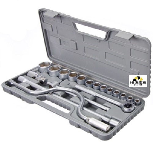 Набор головок, 19 предм., 10-32мм, с карданным шарниром 1/2" ЕРМАК 736-566