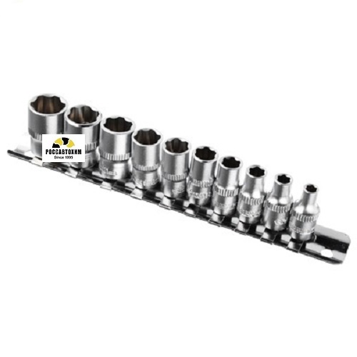 ЕРМАК Набор торцевых головок "Супер лок" (10шт.) 1/4" 4-13мм /736-114/