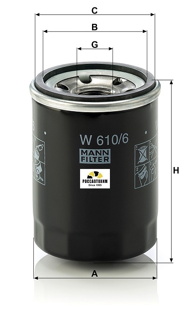 Фильтр масляный MANN W610/6