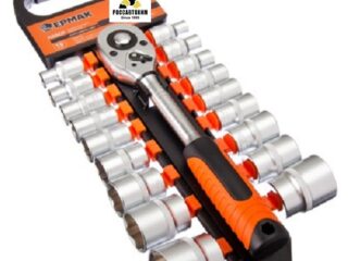 Набор проф.инструмента , головки и трещётка (19 предм.) ЕРМАК /736-162/