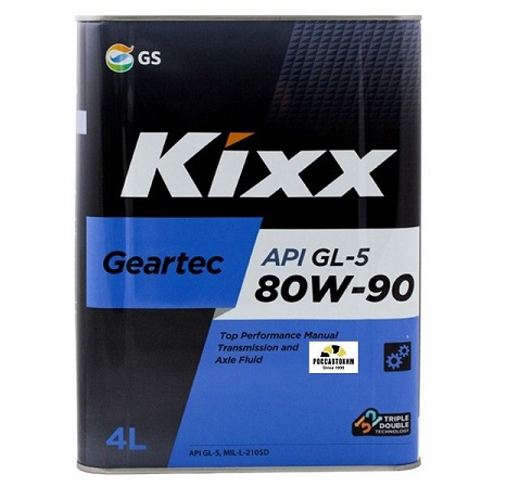 Масло трансмиссионное KIXX Geartec 80W90 GL-5 п/с 4л