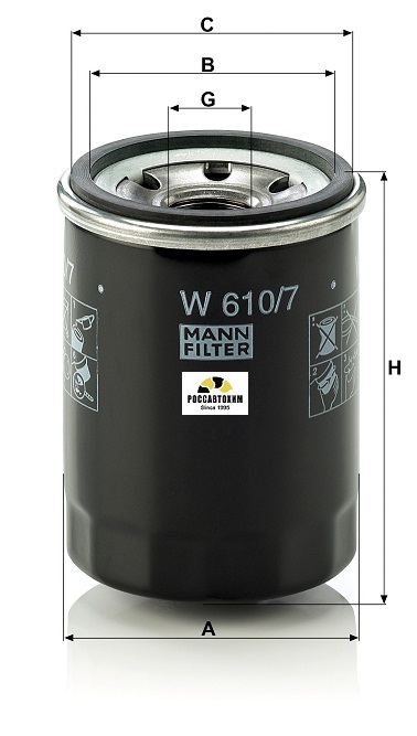 Фильтр масляный MANN W610/7