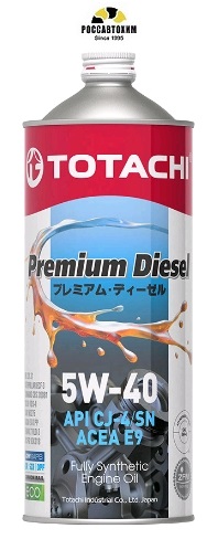 Масло моторное TOTACHI Premium Diesel 5W40 CJ-4/SN, E9 синт. 1л