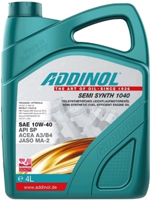 Масло моторное ADDINOL Semi Synth 1040 10W40 SN, A3/B4 п/с 4л