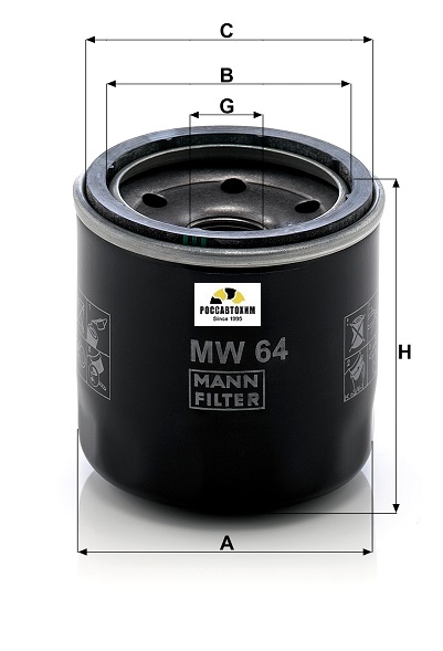 Фильтр масляный MANN MW64 (мото)