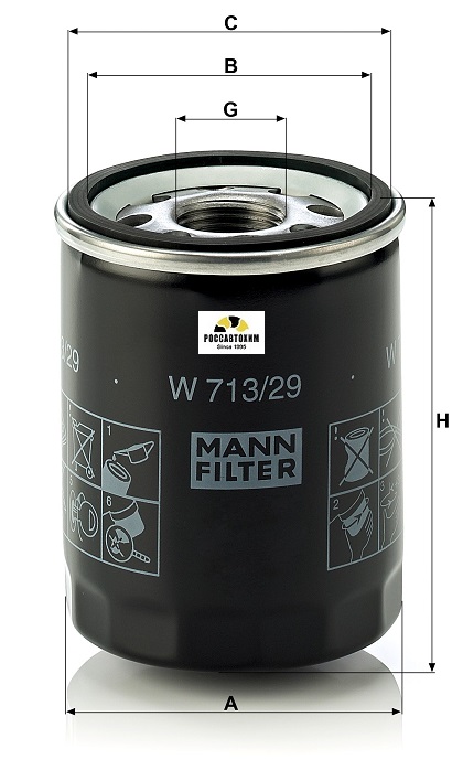 Фильтр масляный MANN W713/29