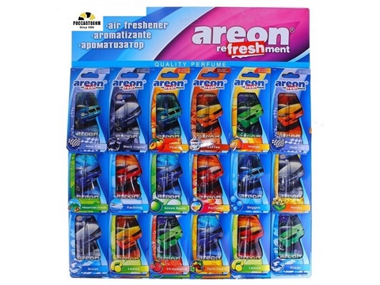 630 Ароматизатор на зеркало Areon гелевый Микс (уп.18 шт)