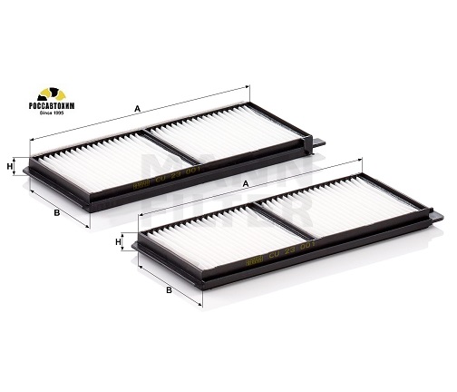 Фильтр салона MANN CU23001-2 (комплект 2 шт)