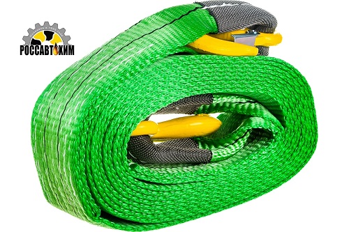 Трос ленточный 8 т в пакете СУПЕР УСИЛЕННЫЙ 5.0 м. 2 крюка / 19008 / Сервис К