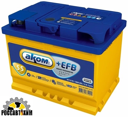 АКБ АКОМ +EFB VL 6 СТ- 55 АПЗ о/п Евро*