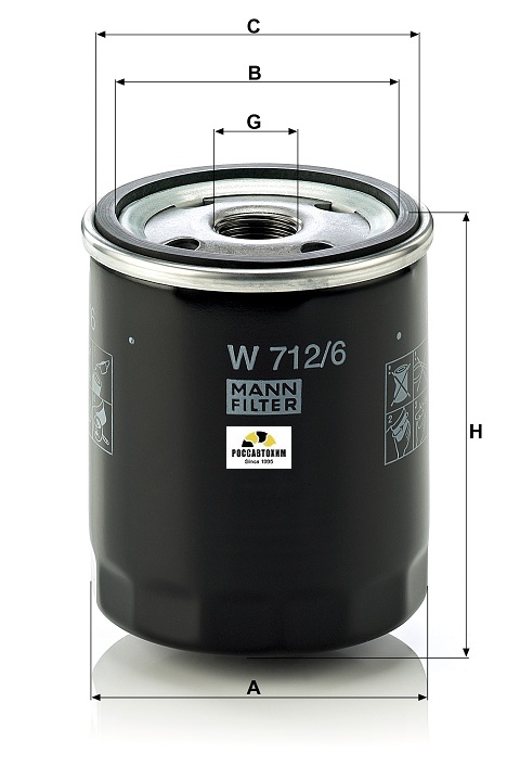 Фильтр масляный MANN W712/6
