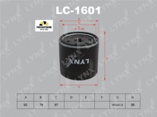 Фильтр масляный LYNXauto LC-1601 (w920/32) (W9050)