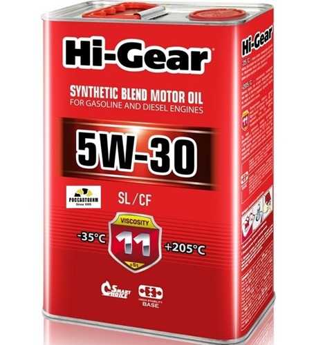 Масло моторное HI-GEAR 5W30 SL/СF (4 л) п/синт. HG1134