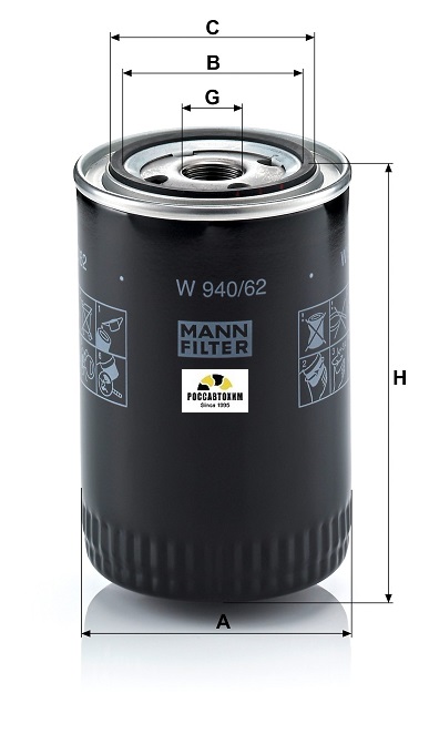 Фильтр масляный MANN W940/62
