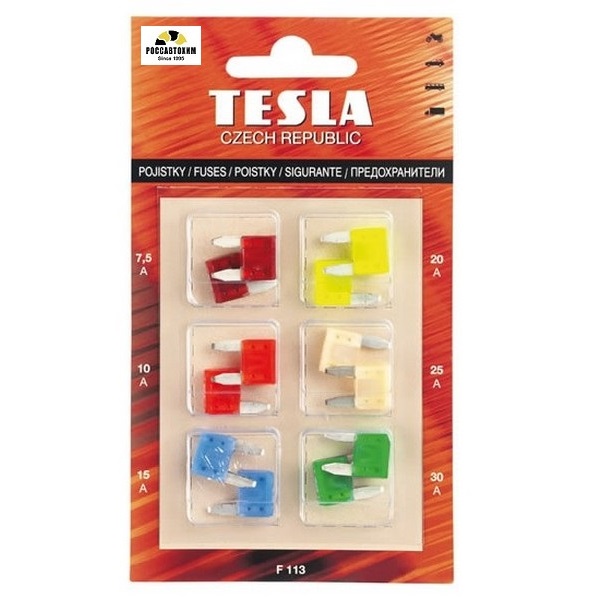 Набор предохранителей TESLA MINI вилочка (12шт) блистер F113