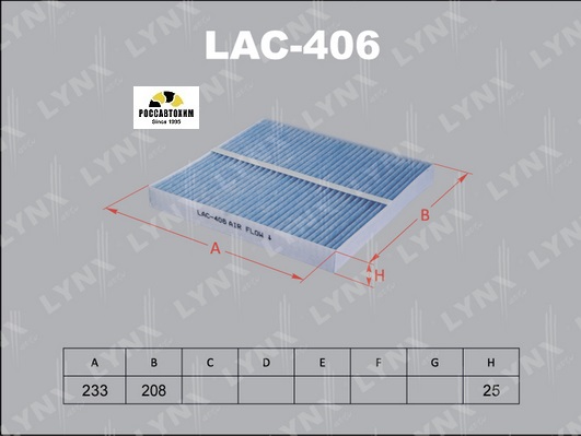 Фильтр салона LYNXauto LAC-406
