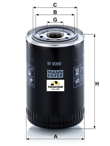 Фильтр масляный MANN W9069 (W10703)