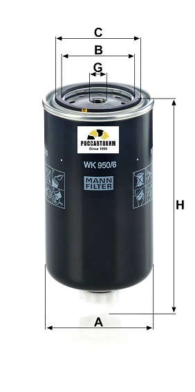 Фильтр топливный MANN WK950/6