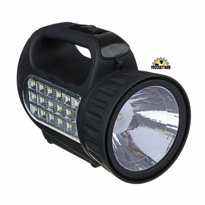 Фонарь прожектор аккумуляторный, 18 SMD + 1 LED, шнур 220В, резинопластик, 18x11 см