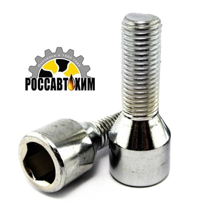 Болт М12*27*1,5 колесный, конус (вн/ш Hex12, Lобщ=51мм, хром) 11599