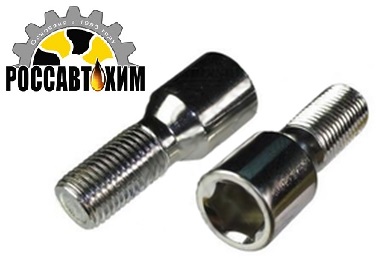 Болт М14*27*1,5 колесный, конус (вн/ш Hex12 Lобщ=51мм, хром) 11612