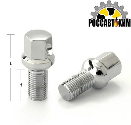 Болт М14*51*1,5 колесный, сфера (S=17, Lобщ=75мм, хром) 11617
