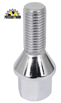 Болт М12*25*1,5 колесный, конус (S=17, Lобщ=52мм, хром) 11593