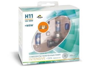 Автолампы 12V H11 55W Intensive+130% (2шт+2шт W5W) SVS Ver.2.0