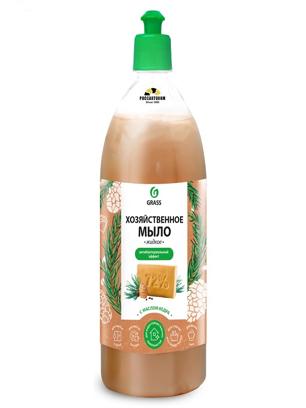 Жидкое мыло хозяйственное с маслом кедра GRASS 1л