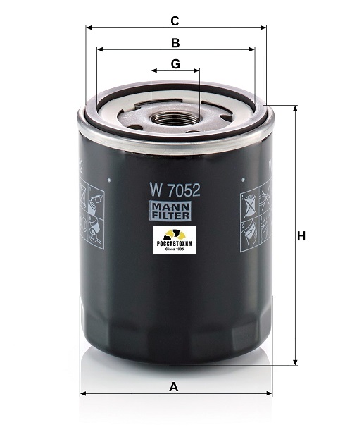 Фильтр масляный MANN W7052