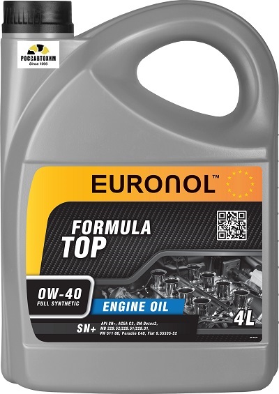 Масло моторное EURONOL TOP FORMULA 0w-40 SN+ 4L 80190