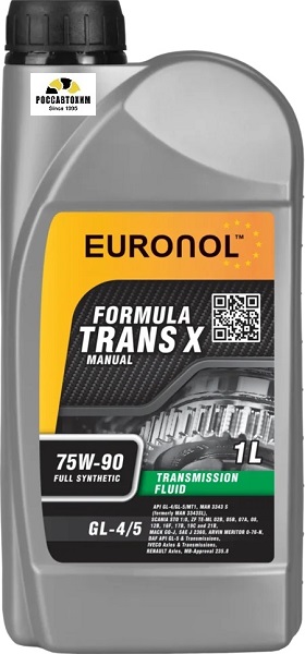 Масло трансмиссионное EURONOL TRANS X 75w-90 GL-4/5 1L 80062