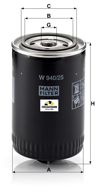 Фильтр масляный MANN W940/25