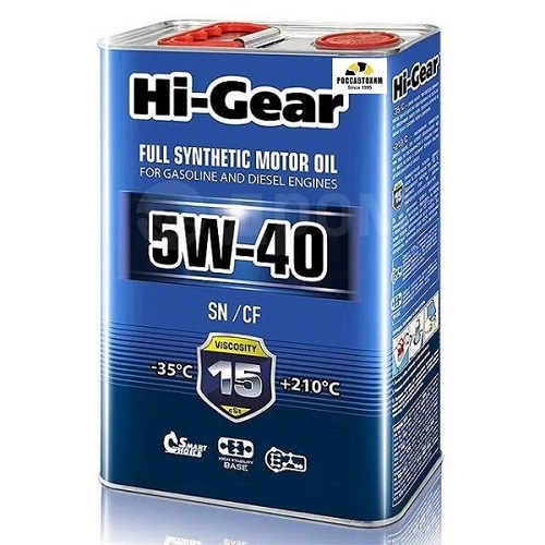 Масло моторное HI-GEAR 5W40 SN/СF (4 л) синт. HG0544