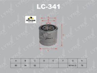 Фильтр масляный LYNXauto LC-341 (w814/80)