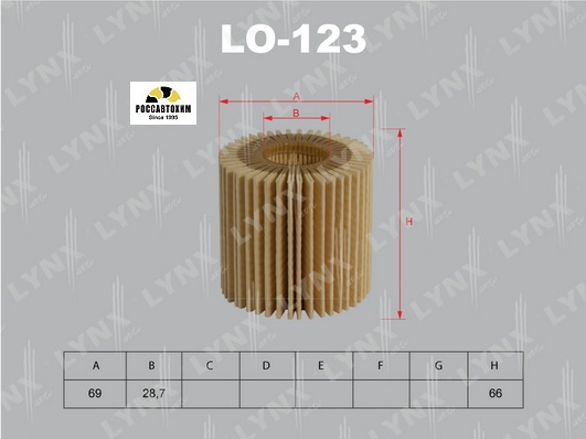 Фильтр масляный (вставка) LYNXauto LO-123
