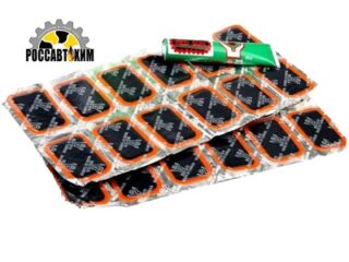 Заплатка резиновая для ремонта камер (уп.ка: 24шт+ Клей)